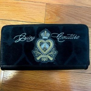 Juicy Couture Black Accordion Velour Wallet